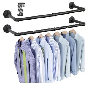 Industrial Black Iron Pipe Clothing Rack